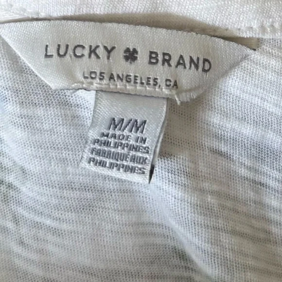 Lucky Brand Floral Lace-Up Tank - White and Blue - Picture 5 of 6